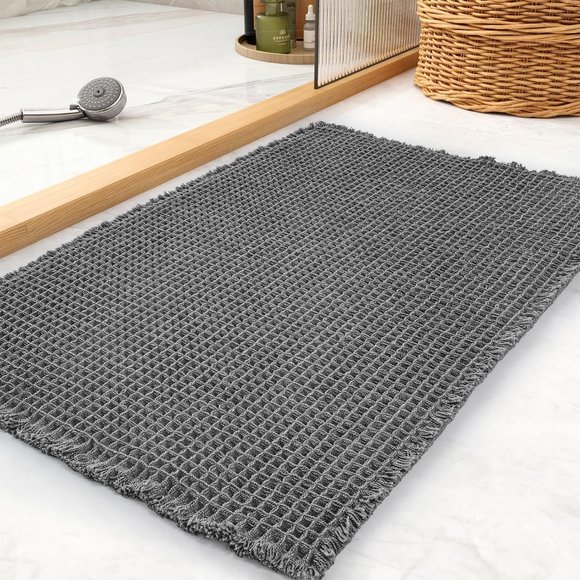New Waffle Bath Mat Rug, Super Absorbent, Non-Slip, Soft Washable 24" x 36" - Picture 1 of 7